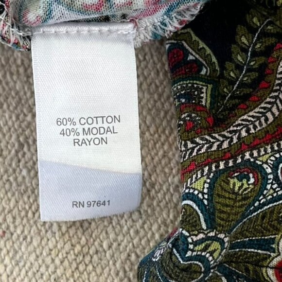 J.jill Woman's Long Sleeve Paisley Bohemian BoHo Tunic Sz LrTall - Picture 3 of 5